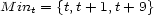 M int = {t,t+ 1,t+ 9} 