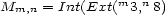 Mm,n = Int(Ext(m3,n8) 