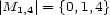 |M1,4|= {0,1,4} 