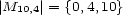 |M10,4|= {0,4,10} 