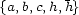 {a,b,c,h,h} 
