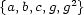  2 {a,b,c,g,g} 