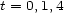 t = 0,1,4 