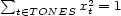  sum x2 = 1 t (- TONES t 