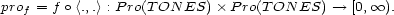 prof = f o <.,.> : P ro(T ON ES) � Pro(TON ES) --> [0, oo ). 