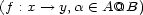 (f : x --> y,a (- A@B) 