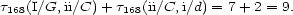 t168(I/G,ii/C)+ t168(ii/C,i/d) = 7+ 2 = 9. 