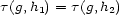 t(g,h1) = t(g,h2) 