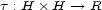 t : H � H --> R 