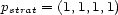 p = (1,1,1,1) strat 