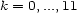 k = 0,...,11 
