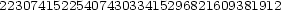 2230741522540743033415296821609381912 