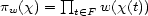  prod pw(x) = t (- F w(x(t)) 